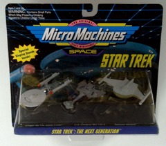 RJ0831: Star Trek: The Next Generation: Micro Machines: Space: 3Pack: ERROR Wrong Ships: Galoob: 65825: 1993: NIB