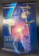 AUTOGRAPHED: Star Trek : Generations: 27 x 40 Movie Poster: Kirk / Picard: 1994