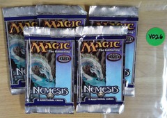 Lot of 5x EMPTY BOOSTER PACKS: Magic The Gathering: Nemesis: V0026