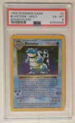 V0110: 1999 Blastoise - Holo - 2/102 - Base Set - Shadowless - Unlimited - PSA: 6: EX-MT: 62553526