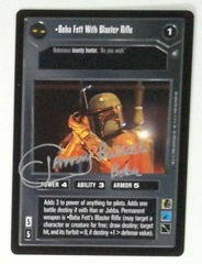 Bob Fett With Blaster Rifle: V1132: Signed/Autographed: Jeremy Bulloch: Silver