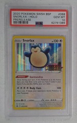 V0476: 2020: Snorlax: SWSH068: Prerelease: Holo Promo: PSA: 10: GEM MT: 62751389