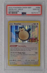 V0446: 2020: Snorlax: SWSH068: Prerelease: Holo Promo: PSA: 10: GEM MT: 62751411