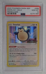 V0477: 2020: Snorlax: SWSH068: Prerelease: Holo Promo: PSA: 10: GEM MT: 62751383