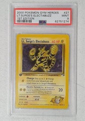 V0358: 2000: Lt. Surge's Electabuzz: 27/132: Gym Heros: 1st Edition: Rare: PSA: 9: Mint: 62751274