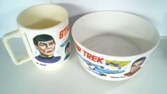 RJ0768: Star Trek: Plastic Mug and Bowl Set: Deka: 1975