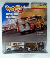 RJ1002: Hot Wheels: Action Pack: Fire 'N Rescue: Mattel: 21532: 1998: NIB