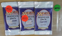 Lot of 3x EMPTY BOOSTER PACKS: Magic The Gathering: Legends: V0012