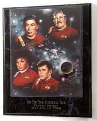 RJ0198: AUTOGRAPHED: Star Trek: The Fab Four Inaugural Tour: Plaque: 148/300