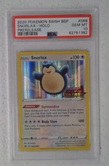 V0454: 2020: Snorlax: SWSH068: Prerelease: Holo Promo: PSA: 10: GEM MT: 62751382