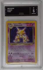 V0589: 1999: Alakazam: Base Set: Holo Rare: 1/102: GMA: 5: EX: 800160576