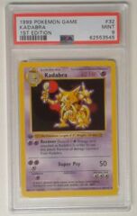 V0113: 1999 Kadabra - 32/102 - Base Set - Shadowless - 1st - PSA: 9: MINT: 62553545