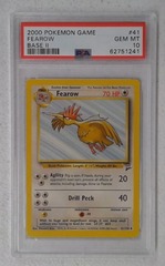 V0554: 2000: Fearow: 41/130: Base 2: Uncommon: PSA: 10: GEM MT: 62751241