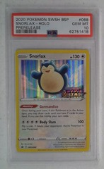 V0491: 2020: Snorlax: SWSH068: Prerelease: Holo Promo: PSA: 10: GEM MT: 62751418