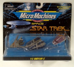 RJ0984: Star Trek: Babylon 5: Collection #5: Space: Micro Machines: 3Pack: ERROR: Babylon 5 Ships on Star Trek Card: Galoob: 65825: 1995: NIB