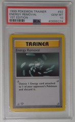 V0249: 1999 Energy Removal: 1st Edition: Common: Base Set: PSA: 10: Gem MT: 40699374