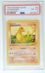 V0209: 1999: Charmander: 1st Edition: 46/102: Base Set: PSA: 8: NM-MT: 58238407