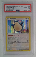 V0481: 2020: Snorlax: SWSH068: Prerelease: Holo Promo: PSA: 10: GEM MT: 62751404