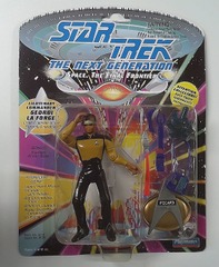 RJ6085: ERROR: Star Trek: The Next Generation: Lieutenant Commander Geordi LaForge w/ Picard Stand: Playmates: 6015: 1992