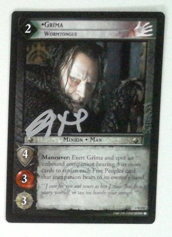 Grima Wormtongue: V1142: Signed/Autographed: Brad Dourif: Silver