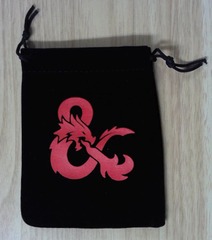 Black Micro Suede Dice Bag with Red D&D Logo: READ DESCRIPTION