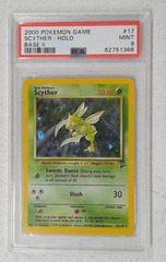 V0352: 2000: Scyther: 17/130: Base 2: Holo Rare: PSA: 9: Mint: 62751366