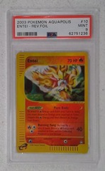 V0336: 2003: Entei: 10/147: Aquapolis: Reverse Holo Rare: PSA: 9: Mint: 62751236