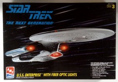 RJ0848: Star Trek: The Next Generation: U.S.S. Enterprise with Fiber Optic Lights: Model Kit: AMT ERTL: 8772: 1994: NIB