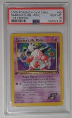 V0248: 2000 Sabrina's Mr. Mime: 1st Edition: Uncommon: Gym Challenge: PSA: 10: Gem MT: 54557418