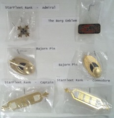 RJ0774: Star Trek: Starfleet Rank Pins & Borg Emblem