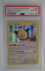 V0489: 2020: Snorlax: SWSH068: Prerelease: Holo Promo: PSA: 10: GEM MT: 62751422