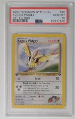 V0244: 2000: Koga's Pidgey: 80/132: 1st Edition: Gym Challenge: Common: PSA: 10: Gem MT: 50647630