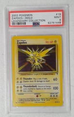 V0356: 2002: Zapdos: 19/110: Legendary Collection: Holo Rare: PSA: 9: Mint: 62751448