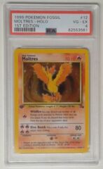 V0117: 1999 Moltres - 12/62 - Holo - Fossil - 1st - PSA: 4: VG-EX: 12/62