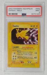 V0357: 2003: Zapdos: H32/H32: Aquapolis: Holo Rare: PSA: 9: Mint: 62751449