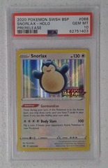 V0455: 2020: Snorlax: SWSH068: Prerelease: Holo Promo: PSA: 10: GEM MT: 62751403