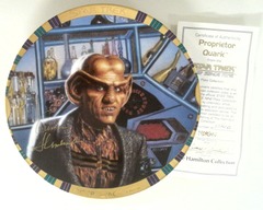 RJP060: AUTOGRAPHED: Star Trek: Deep Space Nine Plate Collection: Proprietor Quark: The Hamilton Collection: 0726A