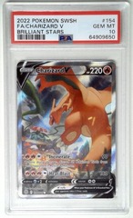 V0647: 2022: Charizard V: 154/172: Brilliant Star: PSA: 10: GEM MT: 64909650