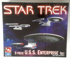 RJ0533: Star Trek: 3 Piece U.S.S. Enterprise Set: 38387: AMT ERTL: 2005