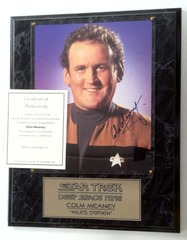 RJ0260: AUTOGRAPHED: Star Trek: Deep Space Nine: Plaque: Colm Meaney: 