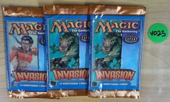 Lot of 3x EMPTY BOOSTER PACKS: Magic The Gathering: Invasion: V0025