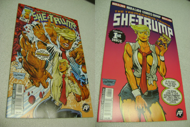 Tremendous She-Trump #1 VF/NM- 8.5 Antarctic Press Sold Out HTF Flip Cover