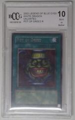 V0021: 2002 Pot of Greed - LOB-119 - Unlimited - Legend of Blue Eyes White Dragon: BCCG: 10: Mint or Better: 00010878136