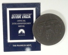 RJP001: Star Trek: The Official 25th Anniversary Medal: The Franklin Mint: 1991