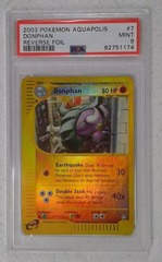 V0313: 2003: Donphan: 7/147: Aquapolis: Reverse Holo Rare: PSA: 9: Mint: 62751174