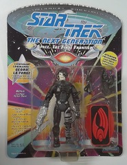 RJ6062: ERROR: Star Trek: The Next Generation: Lieutenant Commander Geordi LaForge Card w/ Borg Figure: Playmates: 6015: 1992