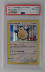 V0447: 2020: Snorlax: SWSH068: Prerelease: Holo Promo: PSA: 10: GEM MT: 62751392