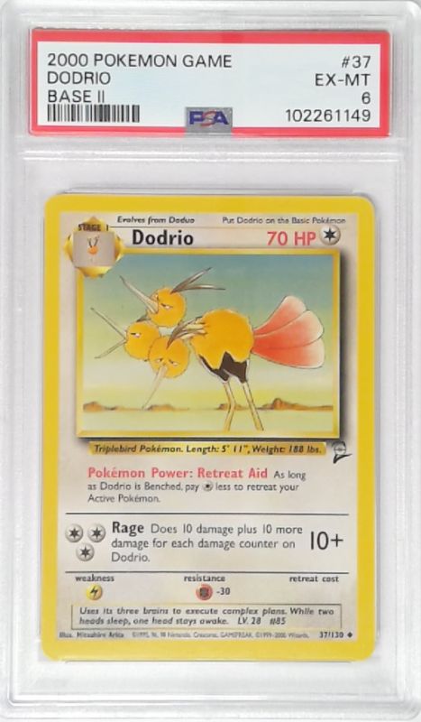 1x  V1851: 2000: Dodrio: 37/130: Base 2: Game: PSA: 6: EX-MT: 102261149 Graded I - Picture 1 of 1