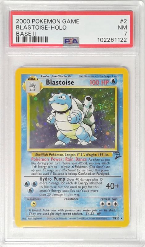 1x  V1834: 2000: Blastoise: 2/130: Base 2: Game: PSA: 7: NM: 102261122 Graded It - Picture 1 of 1