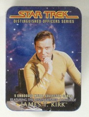 RJ0463: Star Trek: Distinguished Officers Series: James T. Kirk: Embossed Metal Collector Cards: Metallic Impressions: 1997: NIB